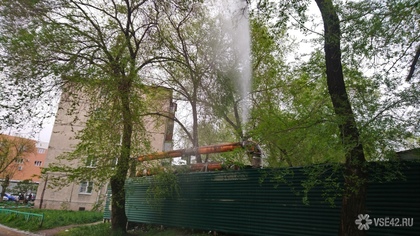 Коммунальная авария: 12-метровый фонтан забил в центре Кемерова
