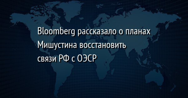 Bloomberg рассказало о планах Мишустина восстановить связи РФ с ОЭСР