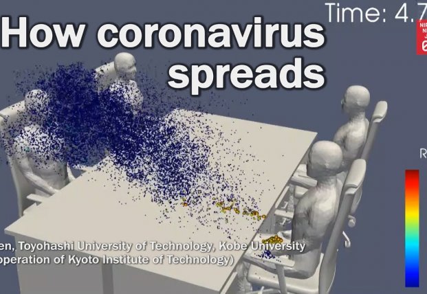 Ученые показали, как будет распространяться коронавирус за столом (фото)